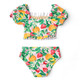 Alternative shot of Shade Critters Fruit Punch Girls Smocked Puff Sleeve Two Piece Swimsuit 2t-10