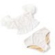 Kids Swim Brand Shade Critters White Eyelet Girls Smocked Puff Sleeve Two Piece Swimsuit 2t-10