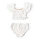Cute Swimwear by Shade Critters White Eyelet Girls Smocked Puff Sleeve Two Piece Swimsuit 2t-10