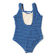 Shade Critters Navy Stripe Girls Crinkle One Piece Swimsuit 2t-10