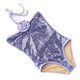 Kids Swim Brand Shade Critters Purple Girls Sequin Halter One Piece Swimsuit 3t-10