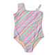 Cute Swimwear by Shade Critters Diagonal Stripe Girls Shimmer One Piece Swimsuit 3t-14