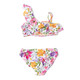 Kids Swim Brand Shade Critters Summer Gardens Girls One Shoulder Two Piece Swimsuit 4t-14