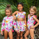Summer Gardens Girls One Shoulder Two Piece Swimsuit 4t-14