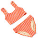 Kids Swim Brand Shade Critters Orange Stripe Girls Crinkle Two Piece Swimsuit 2t-10