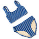 Kids Swim Brand Shade Critters Navy Stripe Girls Crinkle Two Piece Swimsuit 2t-10