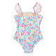 Best Kids Swimwear Brand Shade Critters Spring Blooms Girls Smocked One Piece Swimsuit 6m-10