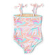 Shade Critters Tutti Fruity Girls Crochet Pom Pom One Piece Swimsuit 6m-10