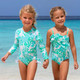 Charming Rose Girls Long Sleeve One Piece Swimsuit 6m-10