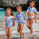 Tiki Tides Girls Long Sleeve One Piece Swimsuit 6m-10