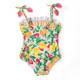 Kids Swim Brand Shade Critters Fruit Punch Girls Smocked One Piece Swimsuit 6m-10