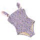 Alternative shot of Shade Critters Blue Blossoms Girls Smocked One Piece Swimsuit 6m-10