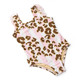 Shade Critters Metallic Leopard Girls Fringe Back One Piece Swimsuit 6m-14