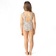 Dalmatian Leopard Girls Lace Up One Piece Swimsuit 3-10