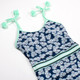 Detail of One piece Pom Pom Straps- Navy Daisy