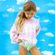 Terry Jogger Hoodie- Pink Tie Dye detail