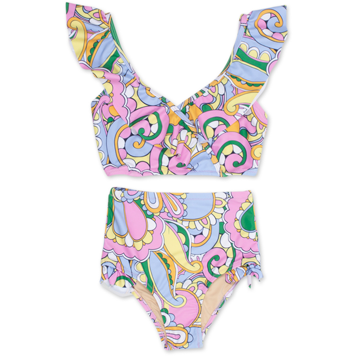 One Piece Bow Back Bikini Girls 7-14 Periwinkle Swirl - Shade Critters