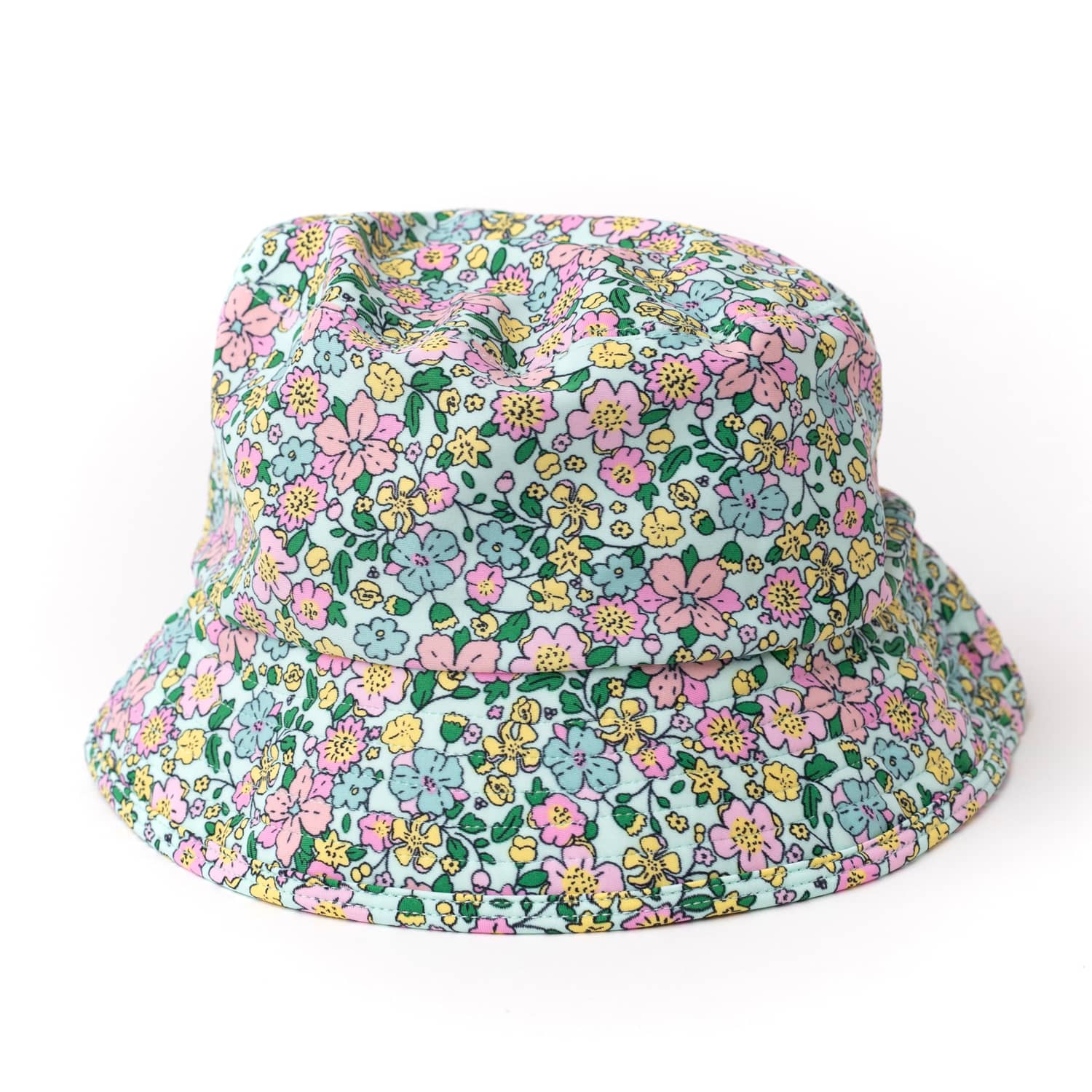Mint Ditsy Floral Girls Sun Bucket Hat 0m-14 - Shade Critters