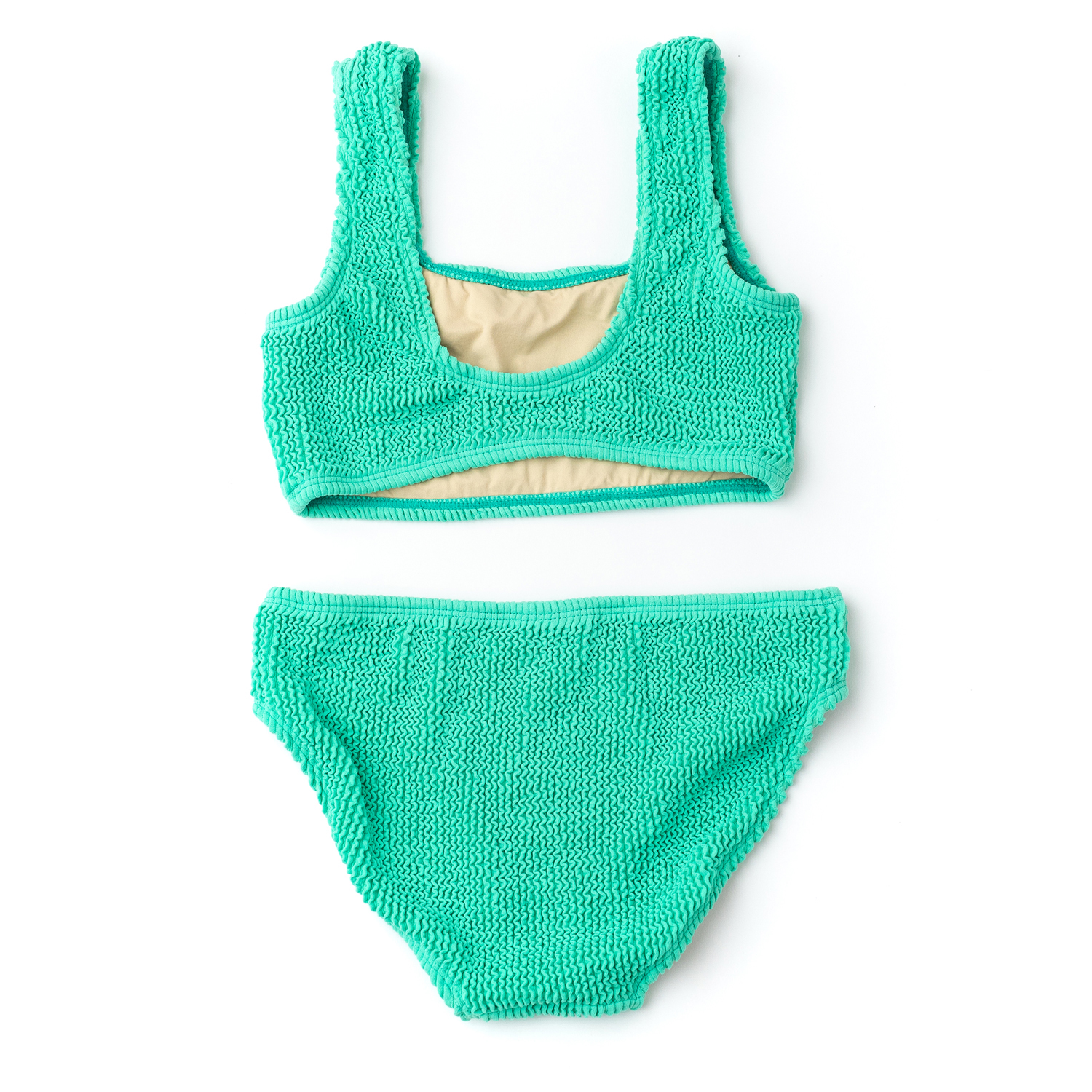 Green Girls Crinkle Textured Bikini 4-14 - Shade Critters