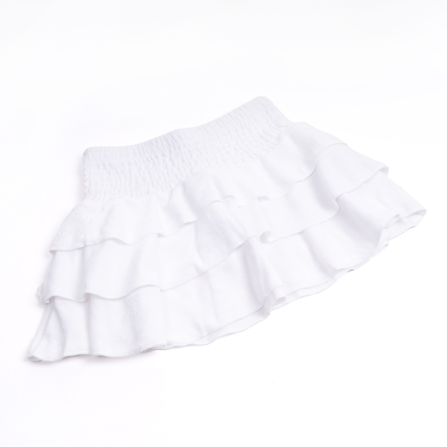 White Terry Girls Smocked Skirt 3-14 - Shade Critters