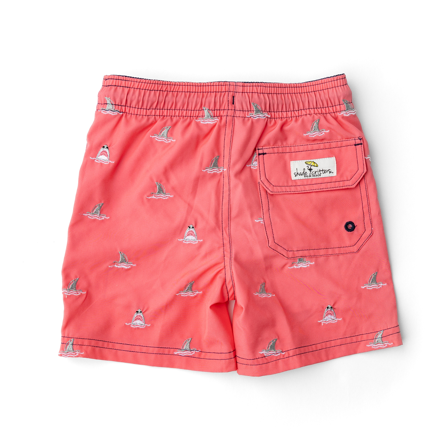 じゃらじゃら ペッツ Summer Shark Bite Boys 4 Way Stretch Water Appearing Embroidered