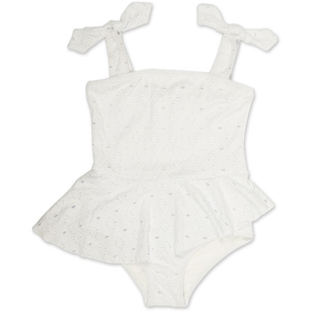 White Eyelet One Piece w/ Skirt Girls 6m-6 - Shade Critters