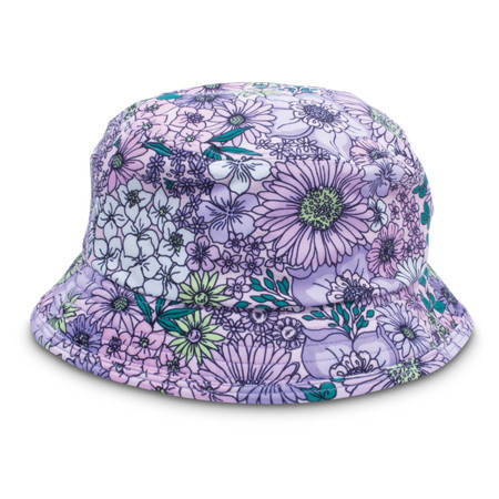 Shade Critters Mod Purple Floral Girls Sun Bucket Hat 6-14 - Youth MD