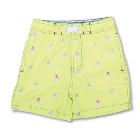 Citron Sharks Boys 4 Way Stretch Water Appearing Embroidered