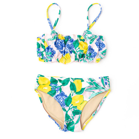 Santorini Citrus Girls Smocked Two Piece Swim Set 4t-14 - Shade