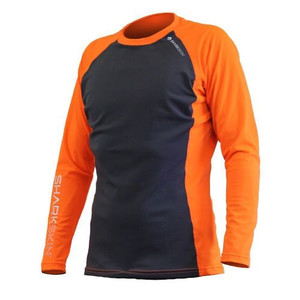 SHARKSKIN RAPID DRY RASHIE - LONG SLEEVE CHARCOAL/ORANGE