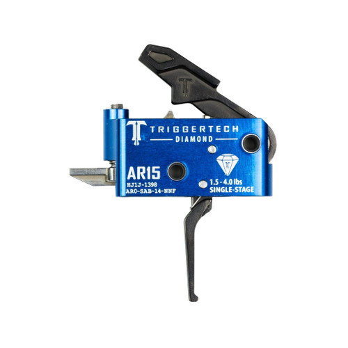 TriggerTech Diamond Single-Stage Flat Trigger 1.5-4 lb for AR-15, Blue/Black