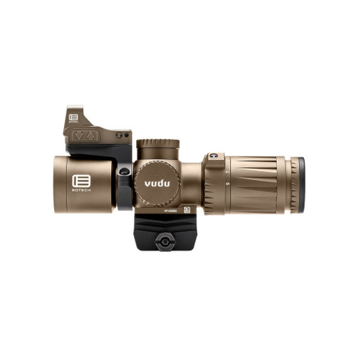 EOTech Vudu 3-9x32 Rifle Scope SFP MR5 MRAD Tan with EFLX 3 MOA Red Dot, SKU VDU3-9PKG1TAN