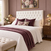 Venazza upholstered bedhead, angled view