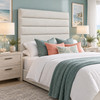 Lecce upholstered bedhead, angled view