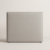 Assisi freestanding bedhead in neutral upholstery, isolated front view