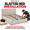 Headboard and slatted base installation service with rubbish removal, available only with a Bedsonsale bed purchase