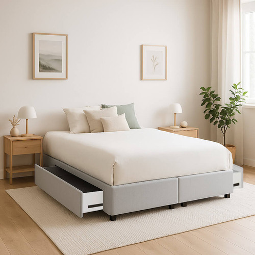 Bed base with two drawers