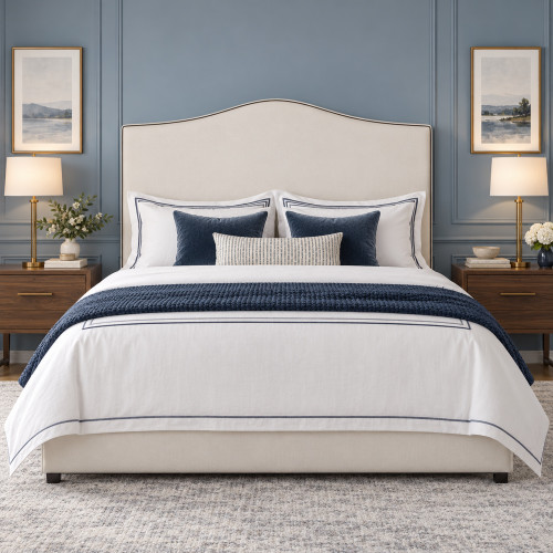 Verona upholstered bedhead, front view