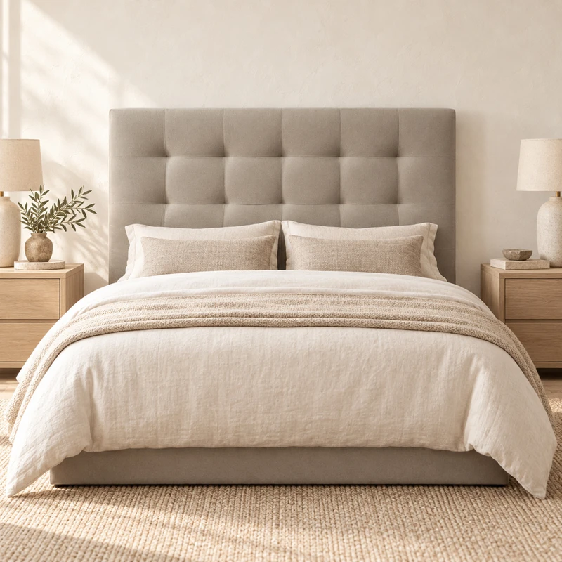 Sicily upholstered bedhead, front view