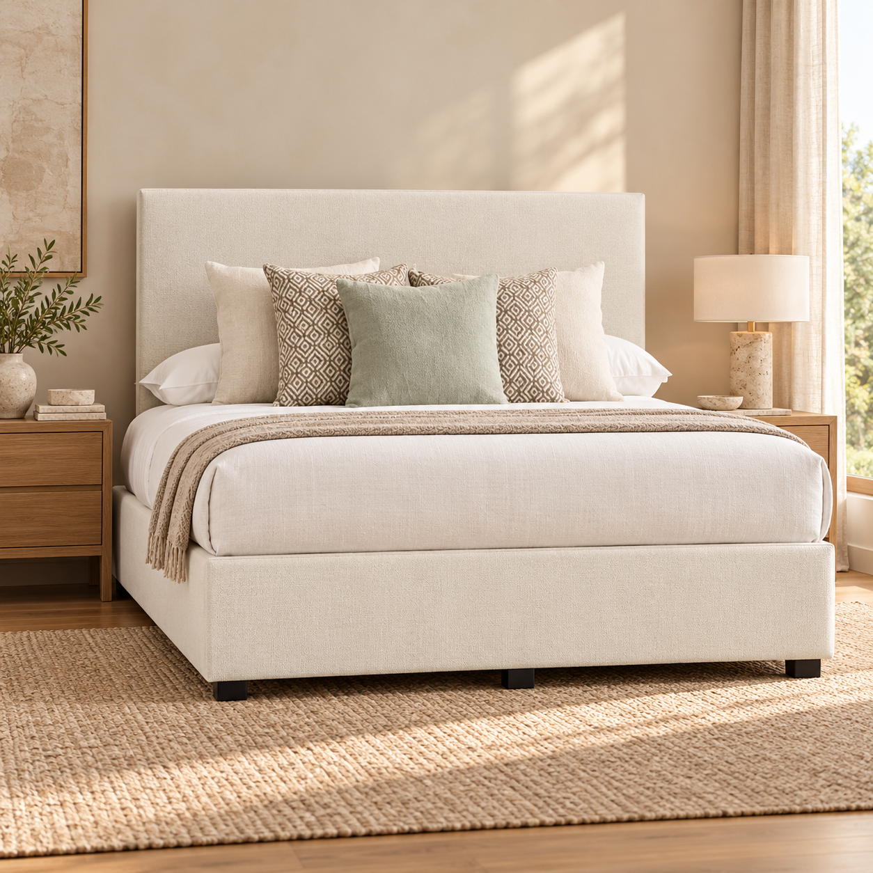 Lucca Ensemble Base in ivory upholstery — lifestyle colour illustration