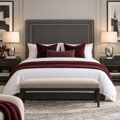 Venice upholstered bedhead, front view