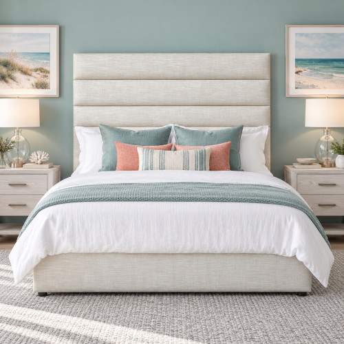 Lecce upholstered bedhead, front view
