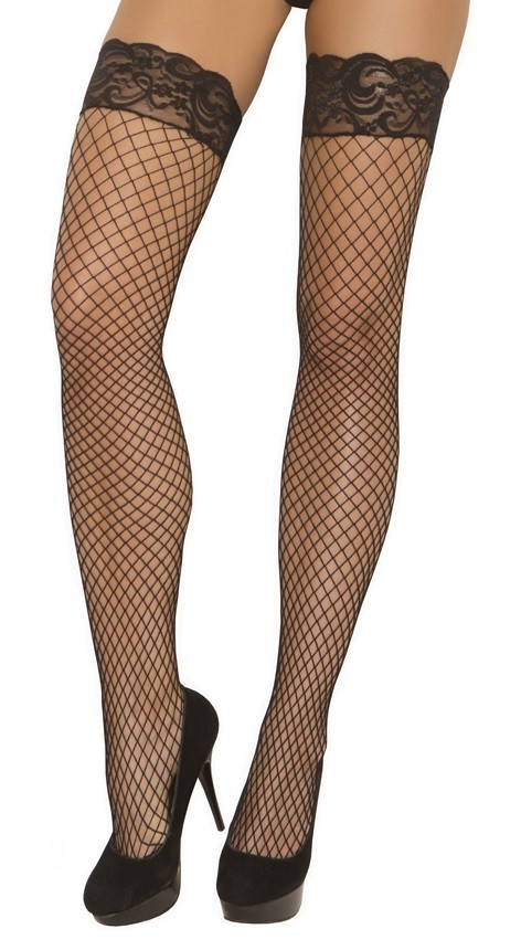 Elegant Moments Lace Top Fence Net Thigh High Stockings – Silicone Stay Ups, Style 1757 2 thumbnail image