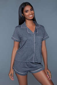 Short Sleeve Jersey Top and Shorts Pajama Set Short Sleeve Jersey Top and Shorts Pajama Set