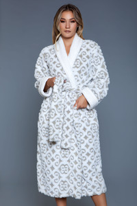Royal Print Soft Sherpa Mid-Calf Length Robe Royal Print Soft Sherpa Mid-Calf Length Robe