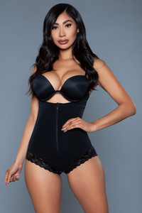 Cupless Zipper Lace High Waist Tummy Slimmer Bodysuit Cupless Zipper Lace High Waist Tummy Slimmer Bodysuit