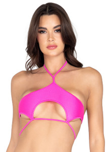 Underboob Cutout Tie Halter Cropped Top