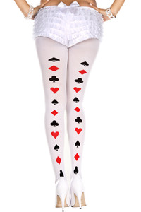 Poker Cards Backseam Pantyhose