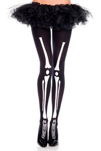 Skeleton Bones Print Tights