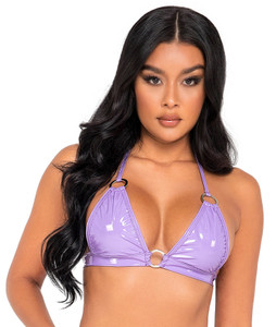 Vinyl O-Ring Halter Bikini Tie Top Vinyl O-Ring Halter Bikini Tie Top